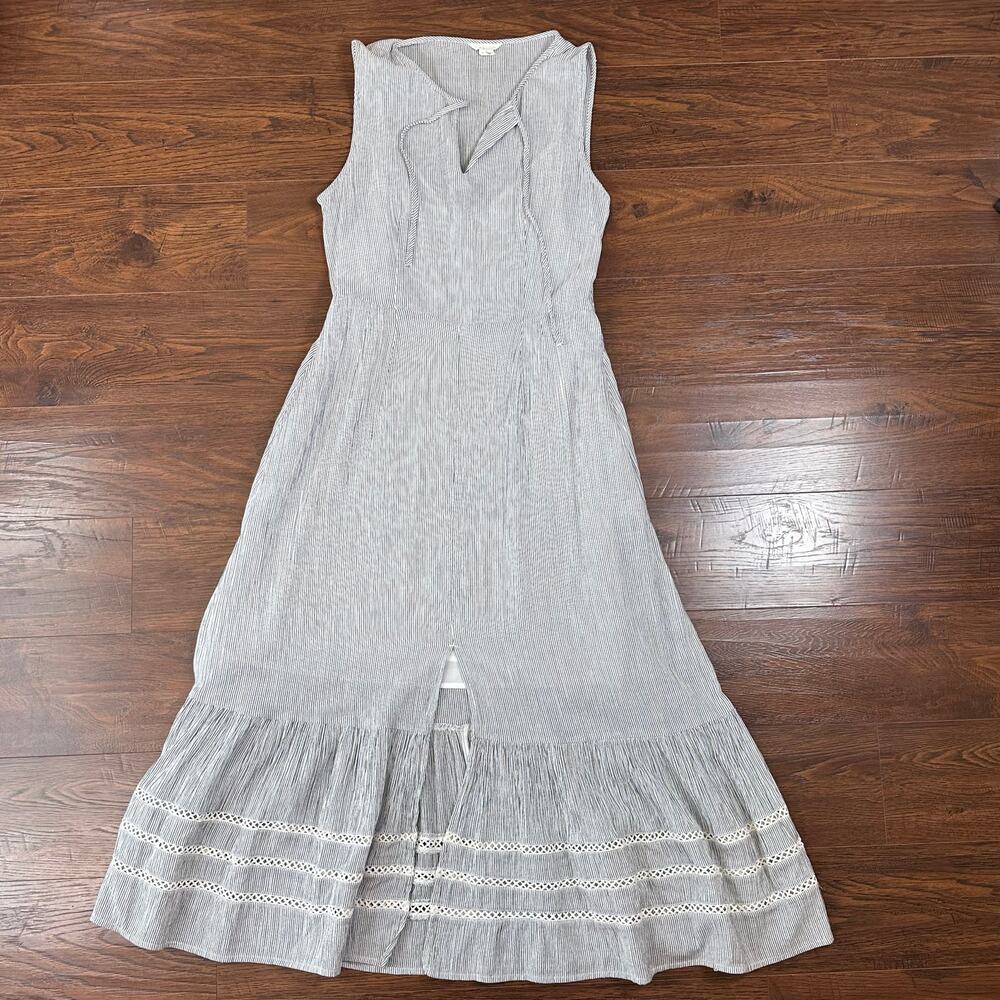 Caslon Dress White Striped Sleeveless Tank Dress WMNS S Coastal Casual Boho - Picture 13 of 14